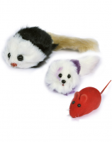 Набор игрушек для кошек 2 пушистые мышки и 1 бархатистая