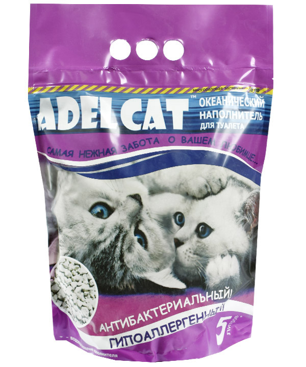 Наполнитель Adel cat для длинношерстных кошек, океанический впитывающий 5 л