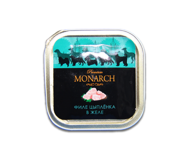 Влажный корм Monarch для взрослых собак всех пород, филе цыпленка в желе, 150 г
