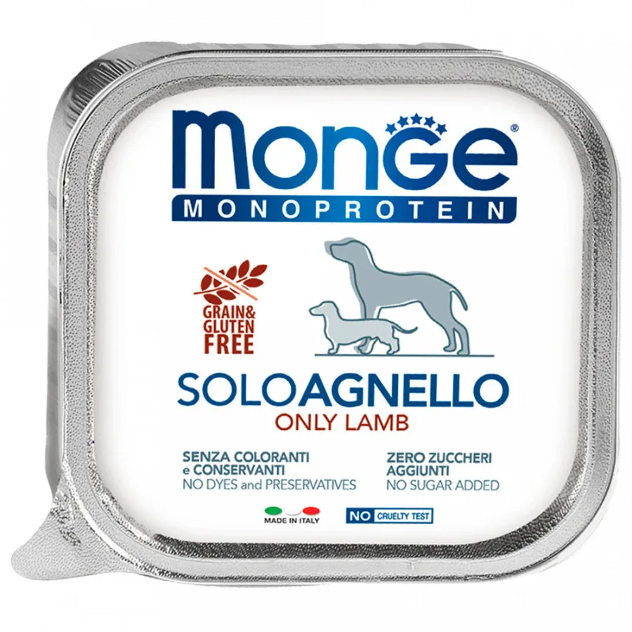 Влажный корм Monge Dog Monoproteico Solo для собак, паштет с ягненком 150 г