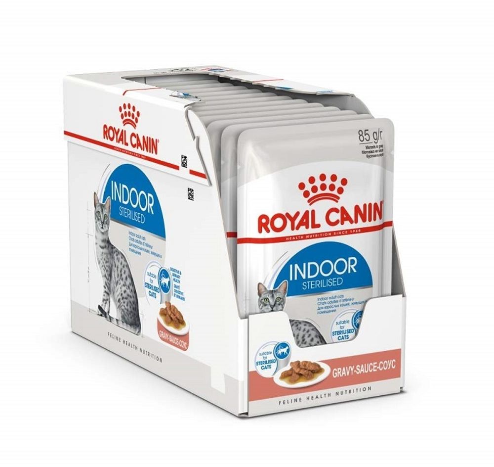 Влажный корм Royal Canin Indoor Sterilised  для взрослых кошек постоянно живущих в помещении, в соусе 85 г