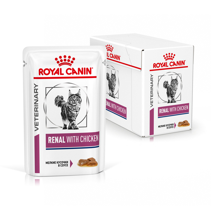 Влажный корм Royal Canin Renal для взрослых кошек, для поддержания функции почек, с курицей в соусе, 85 г