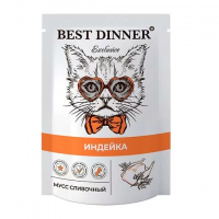 Влажный корм для кошек и котят Best Dinner Exclusive сливочный мусс с индейкой 85г