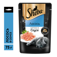 Влажный корм для кошек Sheba ломтики с лососем в соусе, 75 г