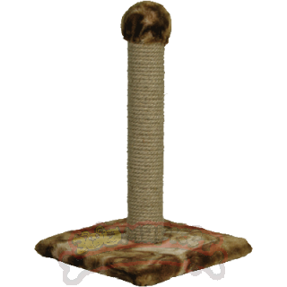 Когтеточка на подставке, цветной мех, Зооник (340х340х560)