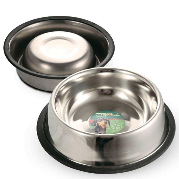 Миска TRIOL для собак, металлическая на резинке 0.25 л