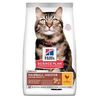 Сухой корм Hill's Science Plan Hairball Indoor для выведения шерсти из желудка у домашних кошек, с курицей, 300 г