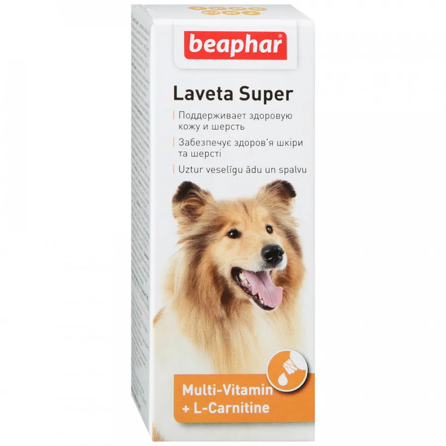 Кормовая добавка Beaphar Laveta Super для собак, для шерсти в период линьки 50 мл