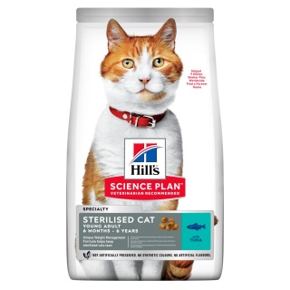 Сухой корм Hill's Science Plan для молодых стерилизованных кошек и кастрированных котов , с тунцом, 1,5 кг