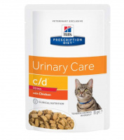 Влажный корм для кошек Hill's c/d Urinary Stress профилактика цистита и мочекаменной болезни, с курицей, 85 г