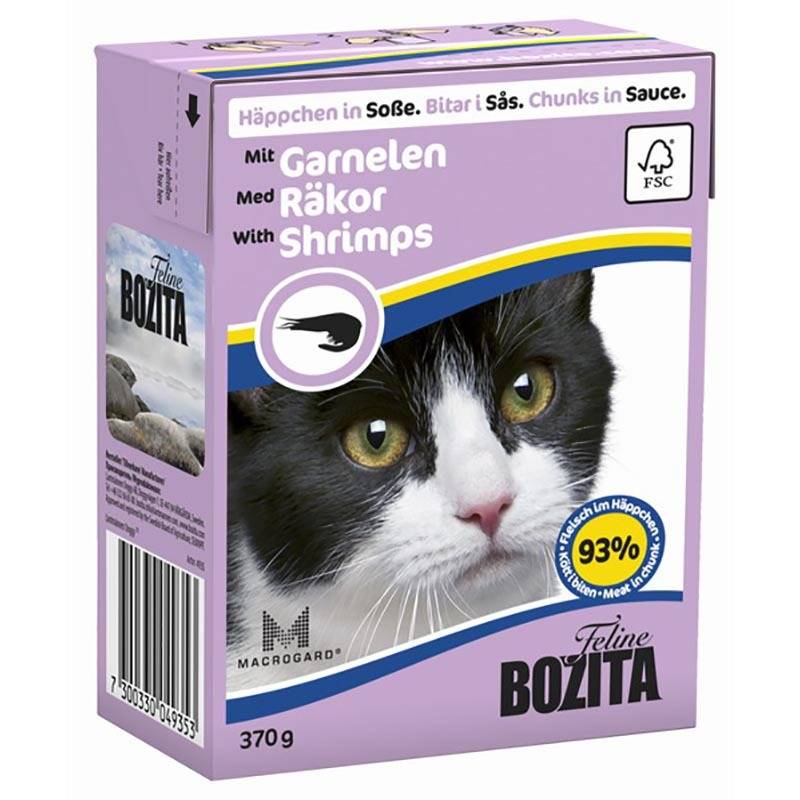 Влажный корм для кошек и котят  BOZITA с Креветками, 370 г