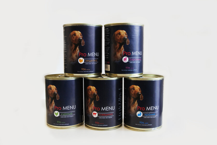 Влажный корм  PRO MENU для собак, мясное ассорти с бараниной 410 г