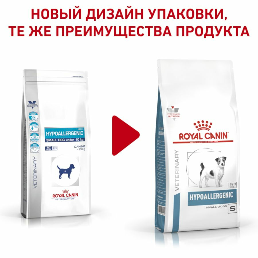 Корм сухой Royal Canin Hypoallergenic Small Dog для взрослых собак мелких пород, при пищевой аллергии 3,5 кг