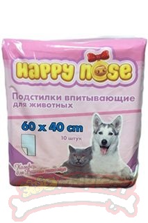 Подстилки для собак и кошек Happy Nose впитывающие, гелевые, 60х40, (5 шт)