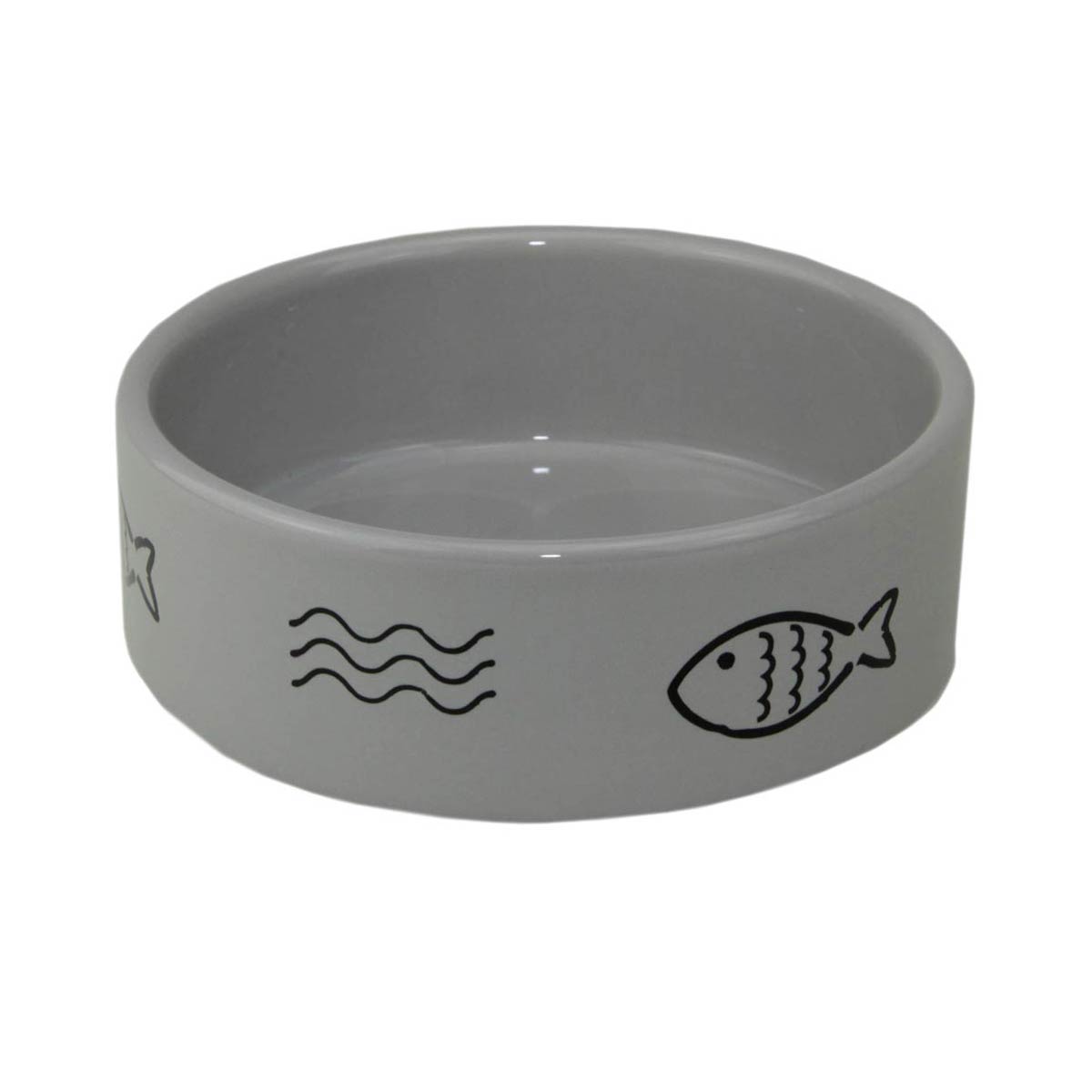 Миска для кошек и собак мелких пород керамическая "Рыбка" 0,28 л
