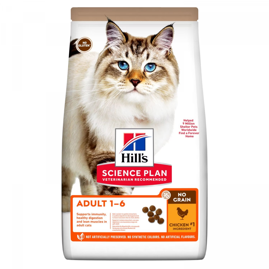 Сухой корм для кошек Hill's Science Plan No Grain беззлаковый, с курицей 1,5 кг