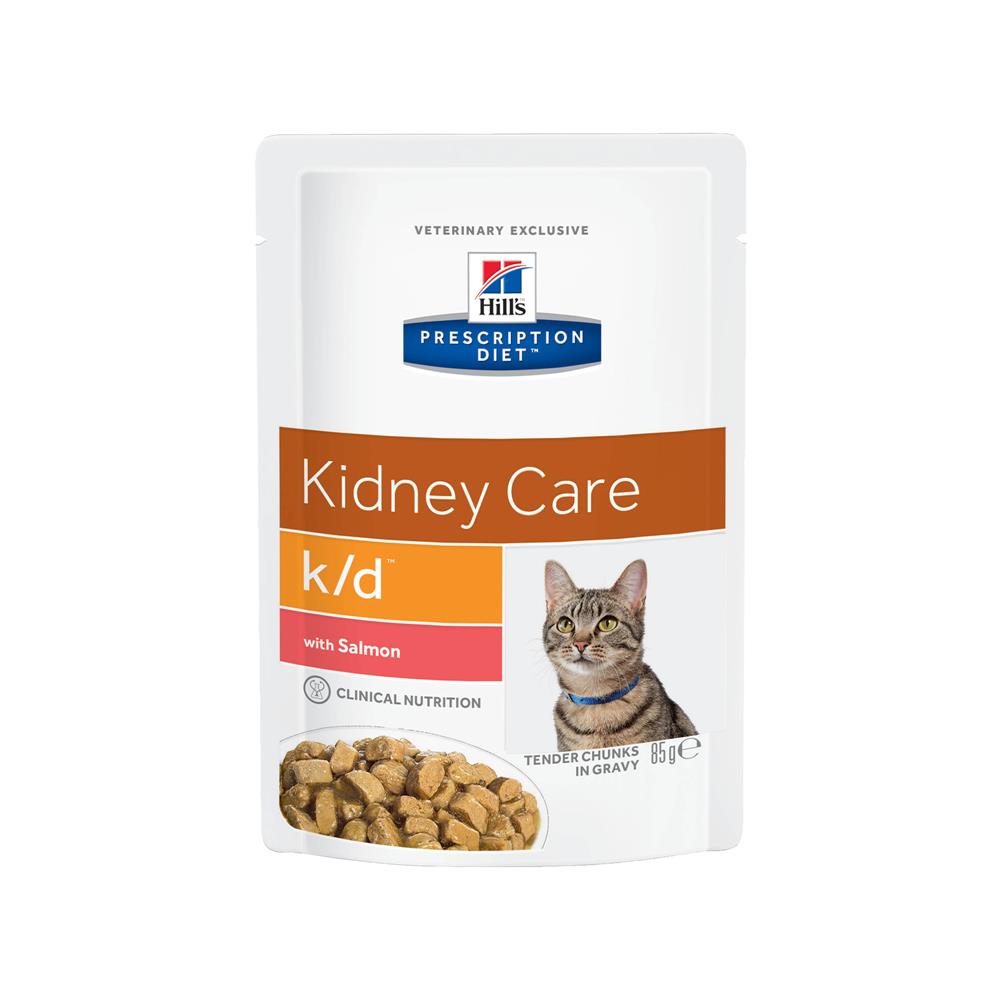 Влажный корм для кошек Hill's Prescription Diet k/d при хронической болезни почек, с лососем, 85 г