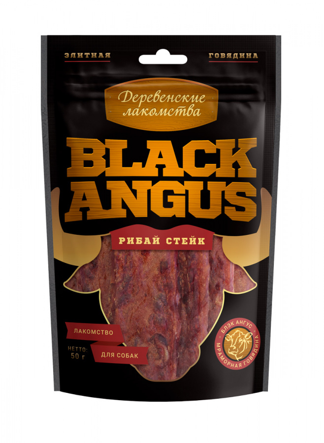 Деревенские лакомства для собак Рибай стейк Black Angus с говядиной 50 г
