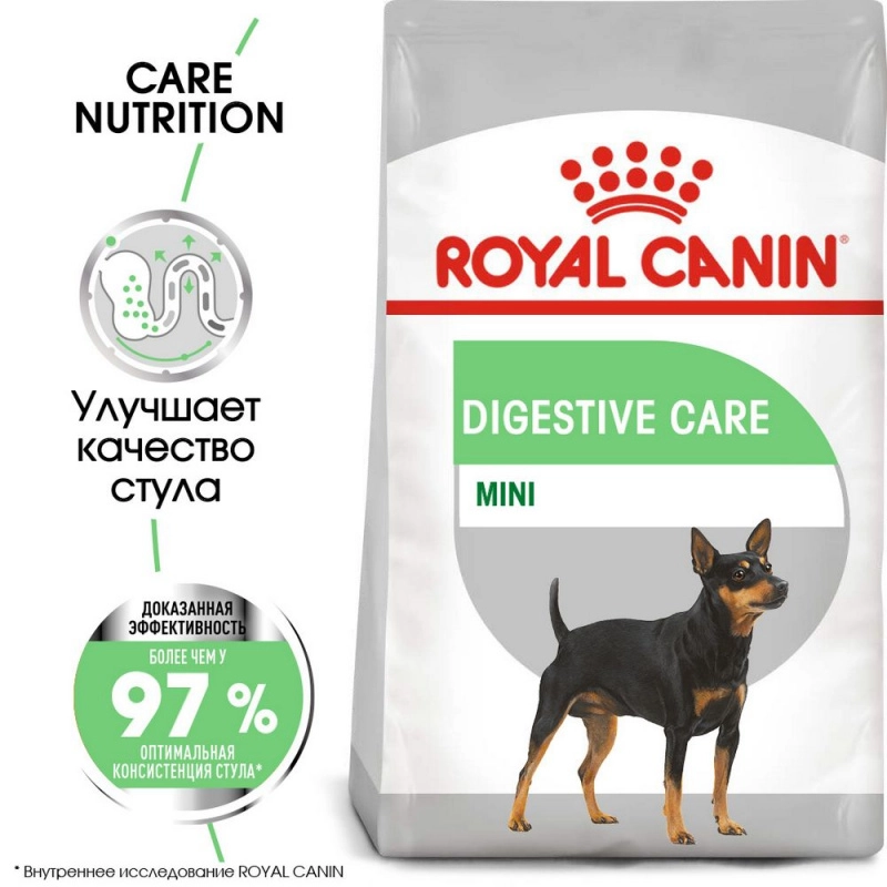 Корм сухой  Royal Canin Mini Digestive care для взрослых и стареющих собак мелких размеров с чувствительным пищеварением, 3 кг