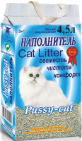Наполнитель Pussy cat для кошачьих туалетов, впитывающий, стандартный 4.5 л