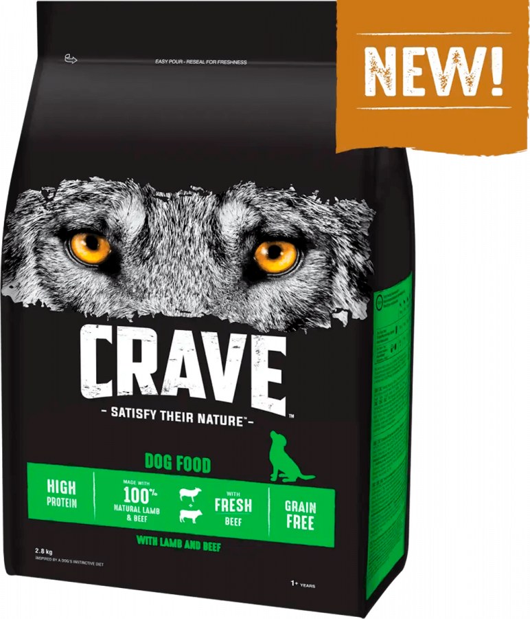 Корм сухой Crave для взрослых собак с говядиной и ягненком 2.8 кг