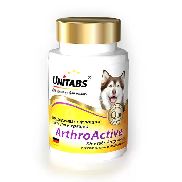 Витаминный комплекс для собак Unitabs ArthroActive, при болезнях суставов c глюкозамином  100 таб