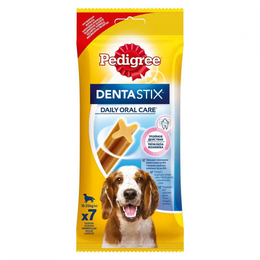 Лакомство по уходу за зубами Pedigree DentaStix для собак средних пород, 180 г