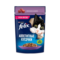 Влажный корм для взрослых кошек Felix Аппетитные кусочки с ягненком в желе 75 г