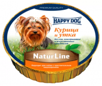 Консервы для собак Happy Dog NaturLine, паштет с курицей и уткой, 85 г