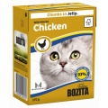 Корм BOZITA консервы для кошек, кусочки в желе, рубленая курица, 370г