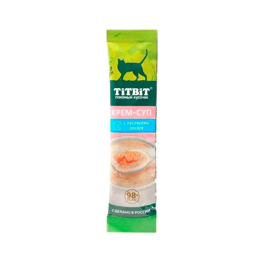 Лакомство для кошек TiTBiT Крем-суп с кусочками лосося 10 г