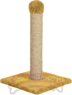 Когтеточка на подставке, мех, Зооник (340х340х530), бежевый