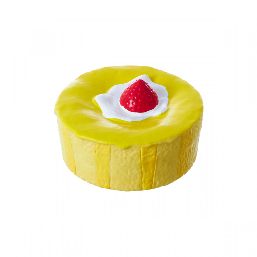 Игрушка для собак ZooOne "Десерт - Клубничный пирог" из латекса 6 см