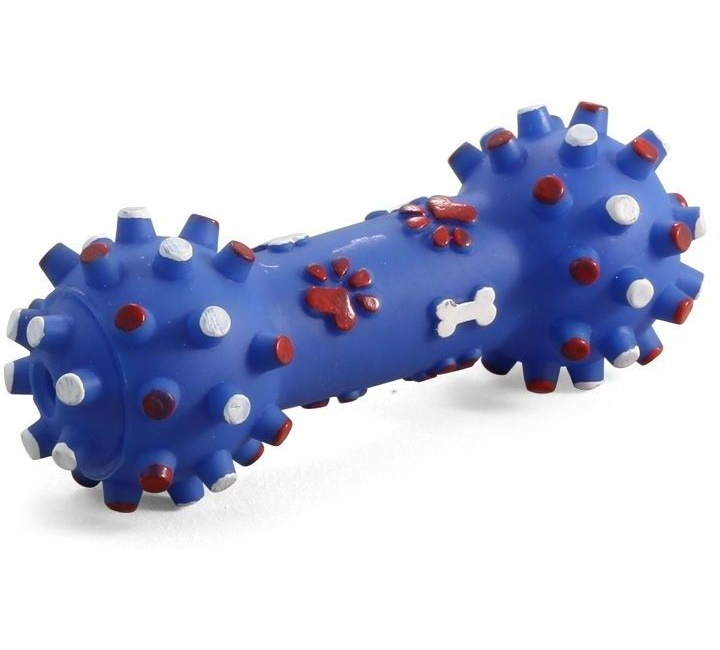 Игрушка для собак TRIOL Гантель с шипами из винила,10,5 см