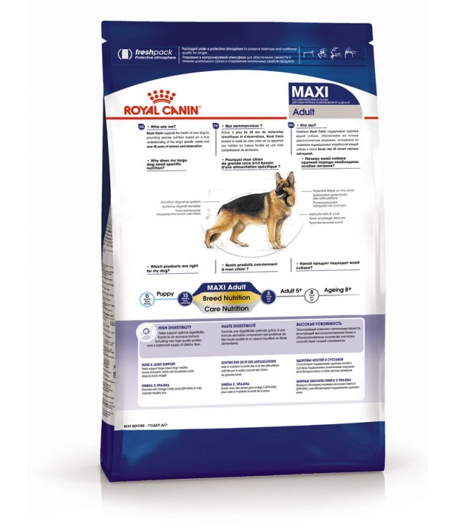 Корм сухой Royal Canin Maxi Adult  для взрослых собак крупных пород, 15 кг