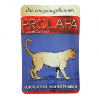 Влажный корм для стерилизованных кошек Prolapa Premium кусочки с птицей в соусе 100 г