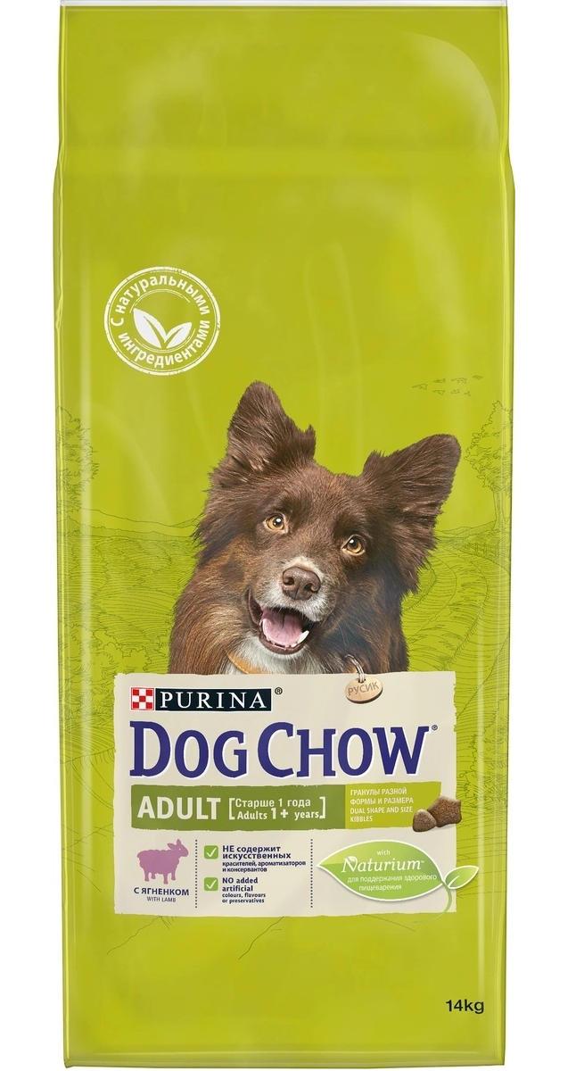 Корм сухой Purina Dog Chow Adult для взрослых собак старше 1 года, с ягненком 14 кг