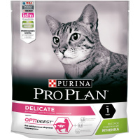 Сухой корм Pro Plan Delicate для взрослых кошек с чувствительным пищеварением, с ягненком  400 г