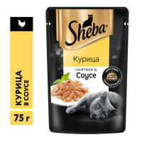 Влажный корм для кошек Sheba ломтики с курицей в соусе, 75 г