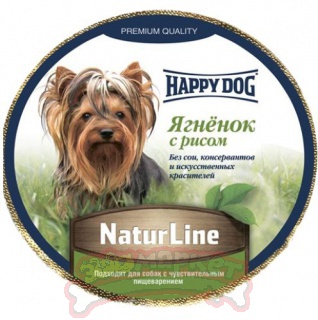 Корм для собак Happy Dog (0.085 кг)  NaturLine Нежный паштет. Ягненок с рисом