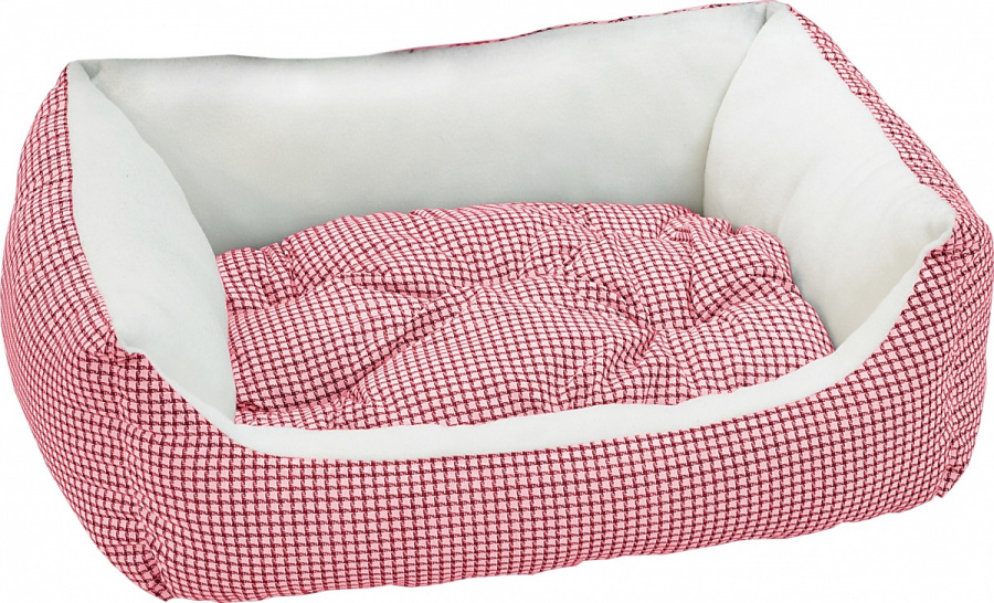 Лежанка - диван для собак и кошек Зооник (клетка) красная 45х52х17 см