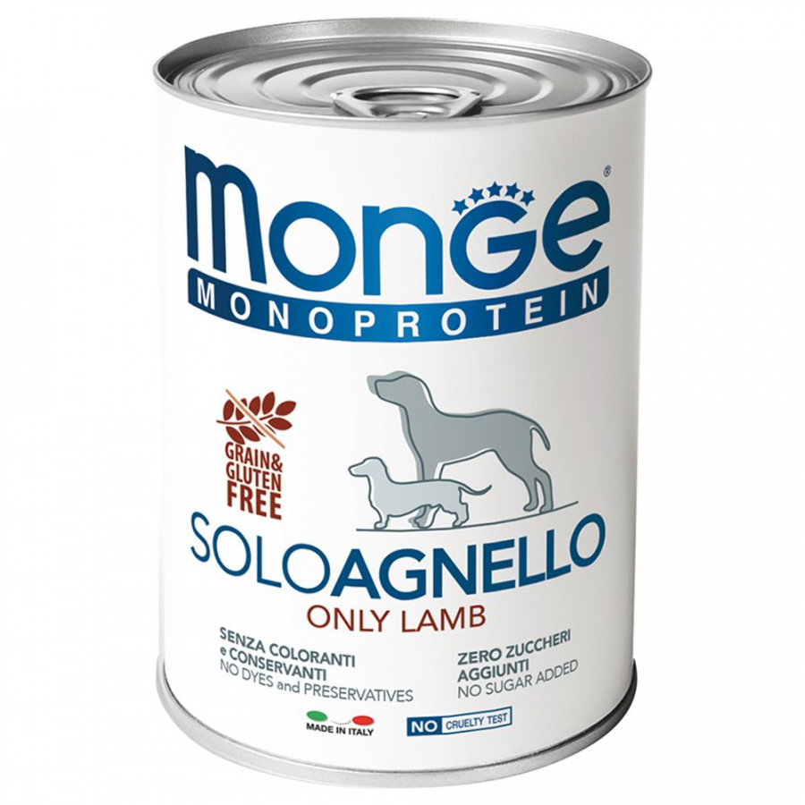 Влажный корм Monge SOLO AGNELLO для собак, паштет из ягнёнка 400 г