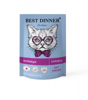 Влажный корм для кошек Best Dinner Exclusive Vet Profi Urinary для профилактики МКБ, с курицей в соусе 85 г