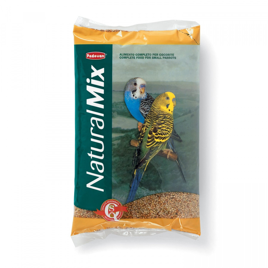 Корм для волнистых попугаев Padovan Naturalmix Cocorite смесь семян и зерен, 1 кг