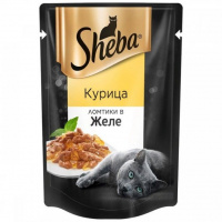 Влажный корм Sheba Pleasure для взрослых кошек, курица в желе, 85 гр