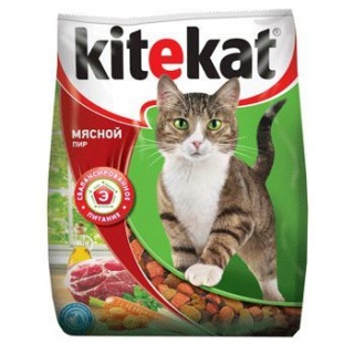 Корм сухой Kitekat для взрослых кошек, мясной пир, 350 г