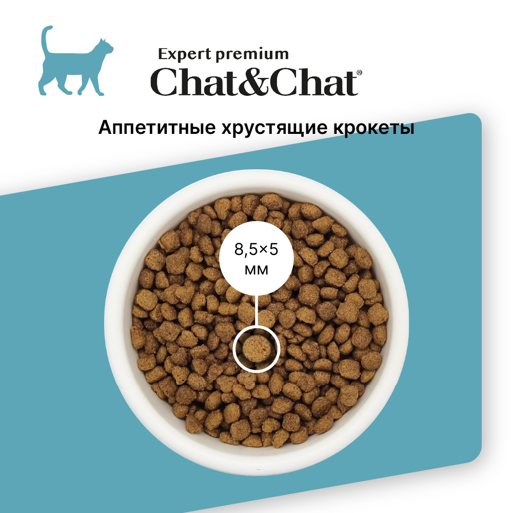 Сухой корм  для взрослых кошек Chat&Chat Expert Premium со вкусом тунца и горохом 900 г