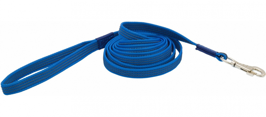 Поводок для собак Каскад нейлон с латексной нитью двухсторонний , 20 мм х 2 м, синий