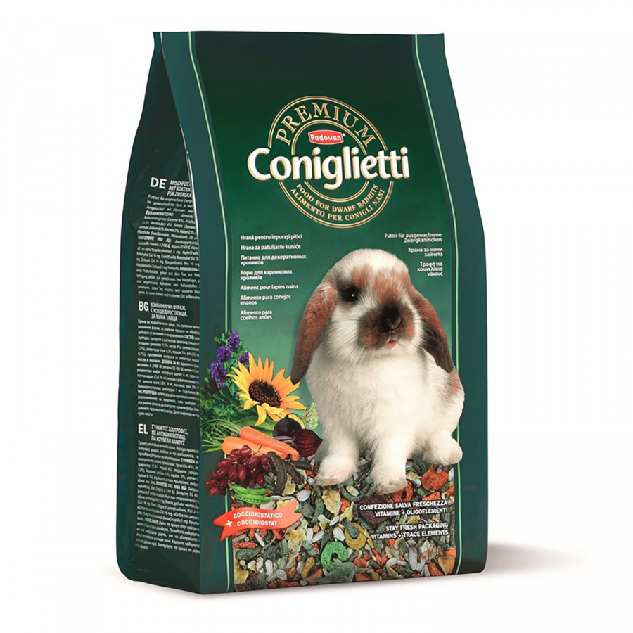 Корм для кролика Padovan Premium Coniglietti с кокцидиостатиком, 2 кг