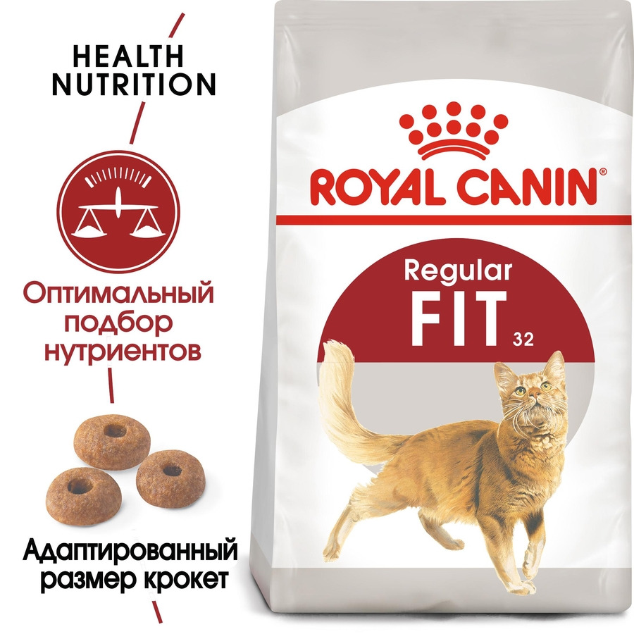 Корм сухой Royal Canin Fit 32 для взрослых кошек, умеренно активных, имеющих доступ на улицу, 2 кг